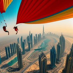 ai generated comic strip of a thrilling parachute jump over dubai s skyline in ultra hdr style download 2025 04 08t034946 109